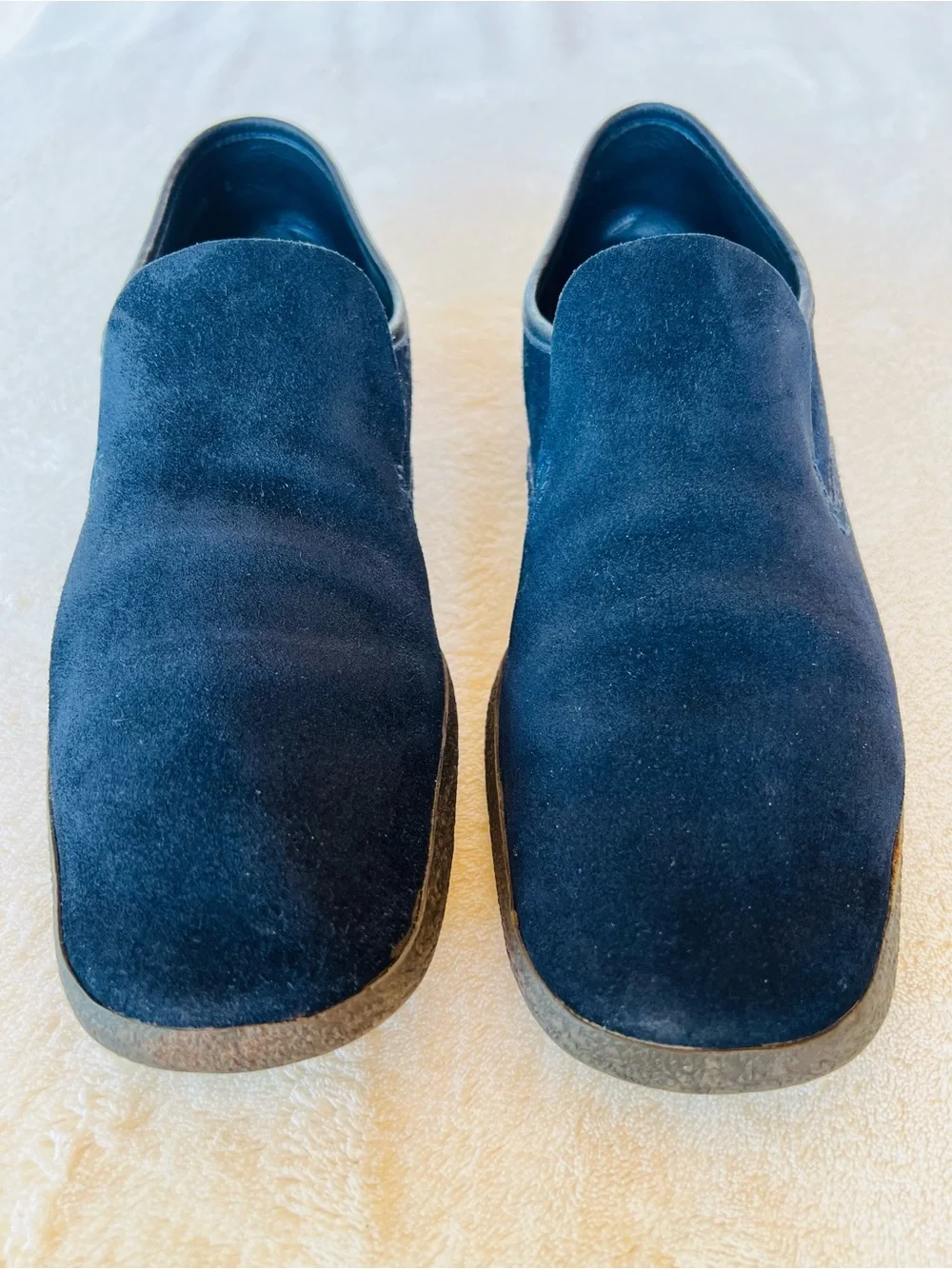 Vintage Bally Juventus Navy Suede Venetian Loafers Switzerland EU 42 US 10.5